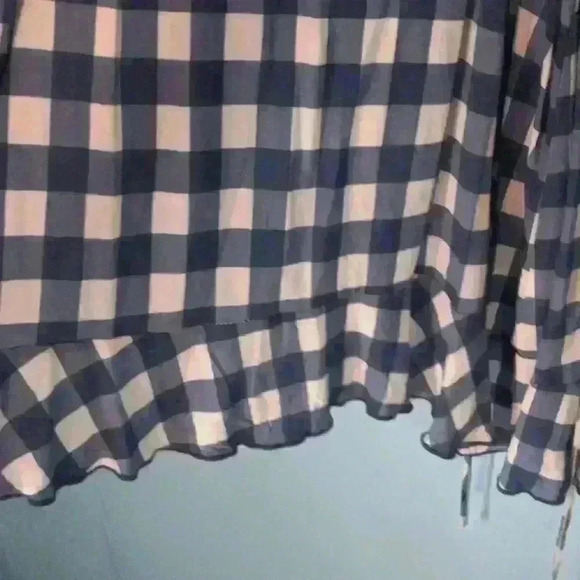 Charlotte Russe blue white, cottage, tie front,boho, festival, Prairie size L - Picture 5 of 6